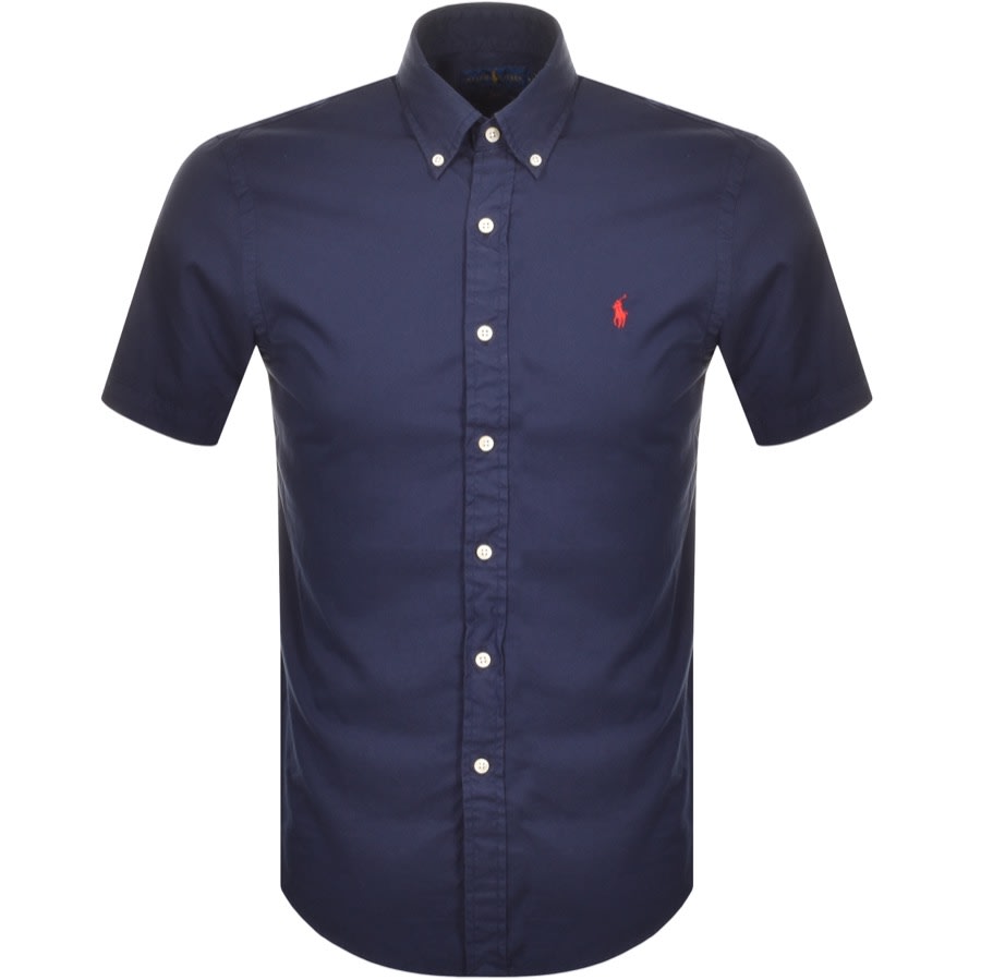 Alternative Image for ProductRalph Lauren Slim Fit Short Sleeve Shirt Navy1